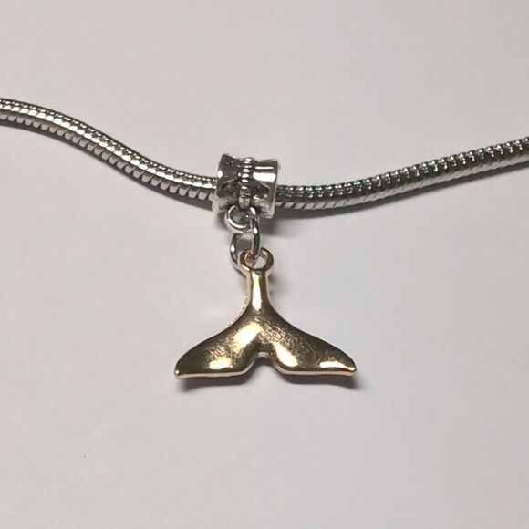 Pink Enamel Mermaid Tail Dangle Charm for Pandora Style Bracelet - Picture 4 of 4